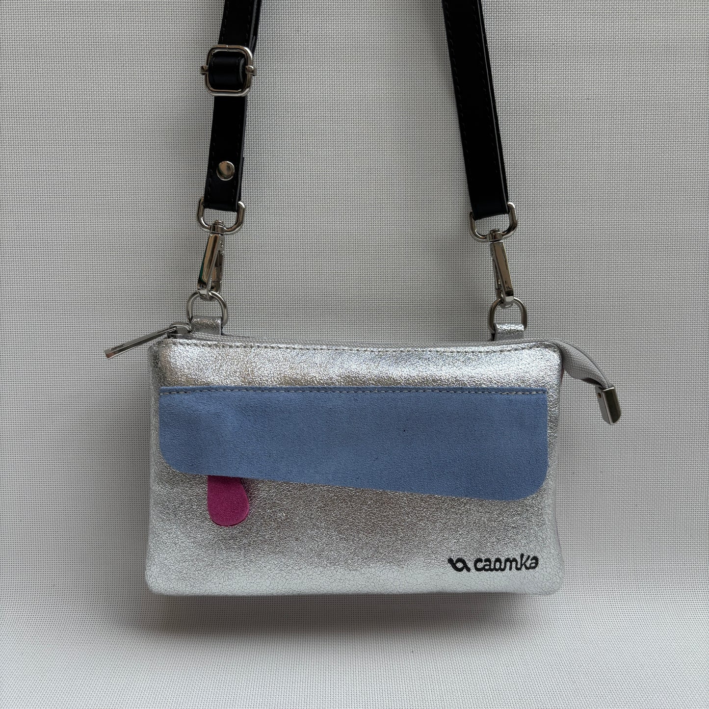 Riñonera multifunción ELEGANT NANO "Silver Sky" · Piel · Pieza Exclusiva Núm. 18147