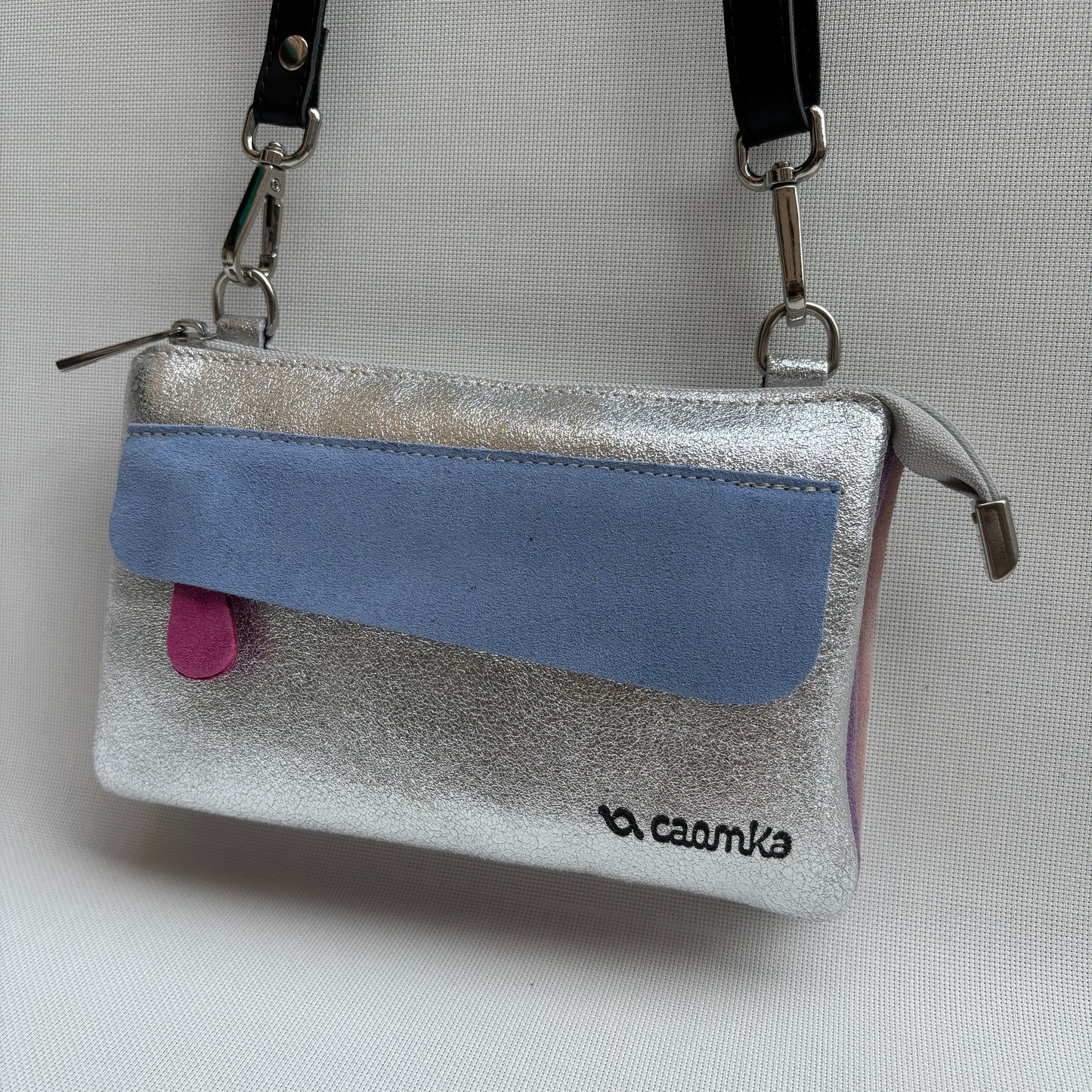 Riñonera multifunción ELEGANT NANO "Silver Sky" · Piel · Pieza Exclusiva Núm. 18147