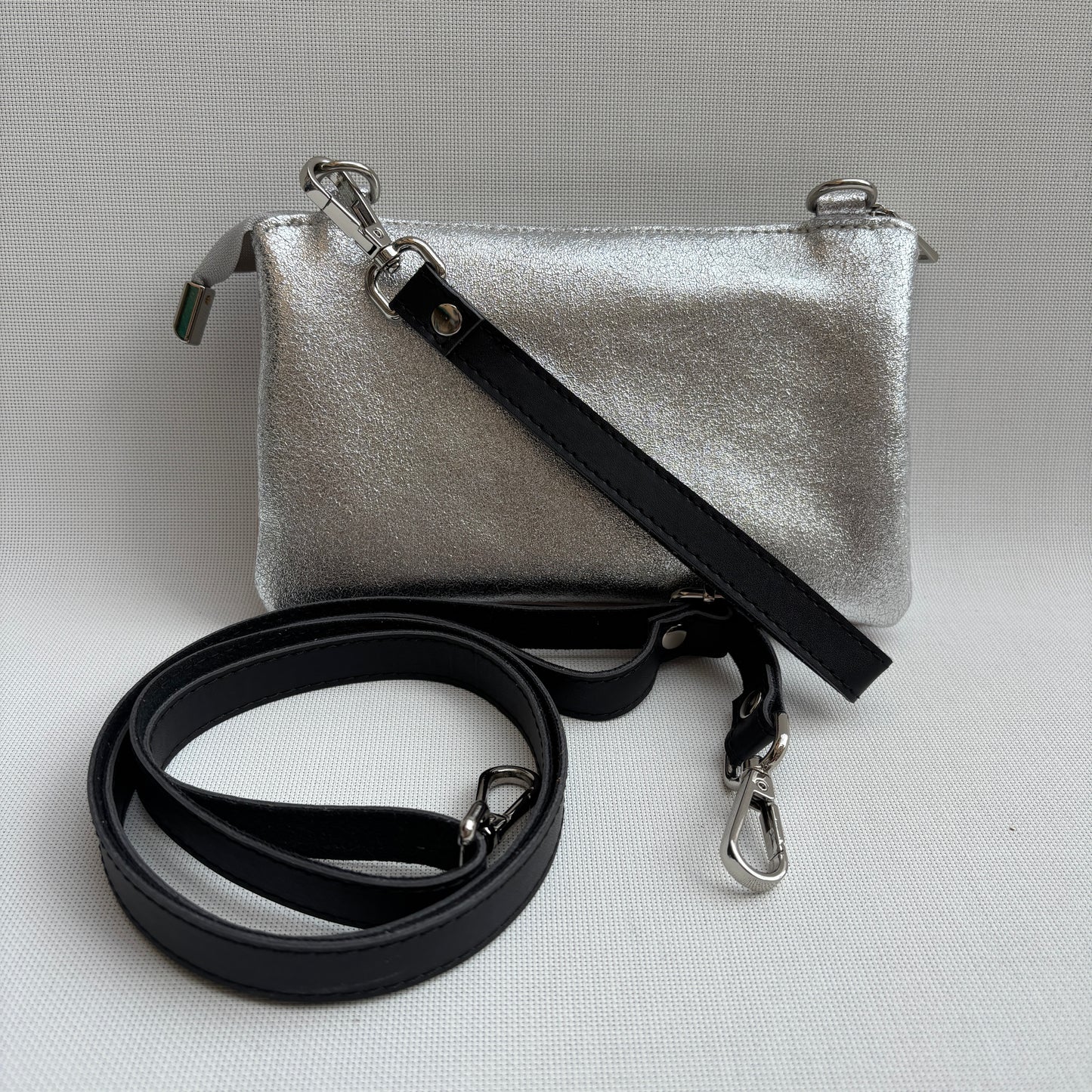 Riñonera multifunción ELEGANT NANO "Silver Sky" · Piel · Pieza Exclusiva Núm. 18147