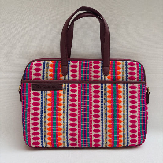 Bolso Porta Portátil “Tribe Berry Pop" · Pieza Única Núm. 18920