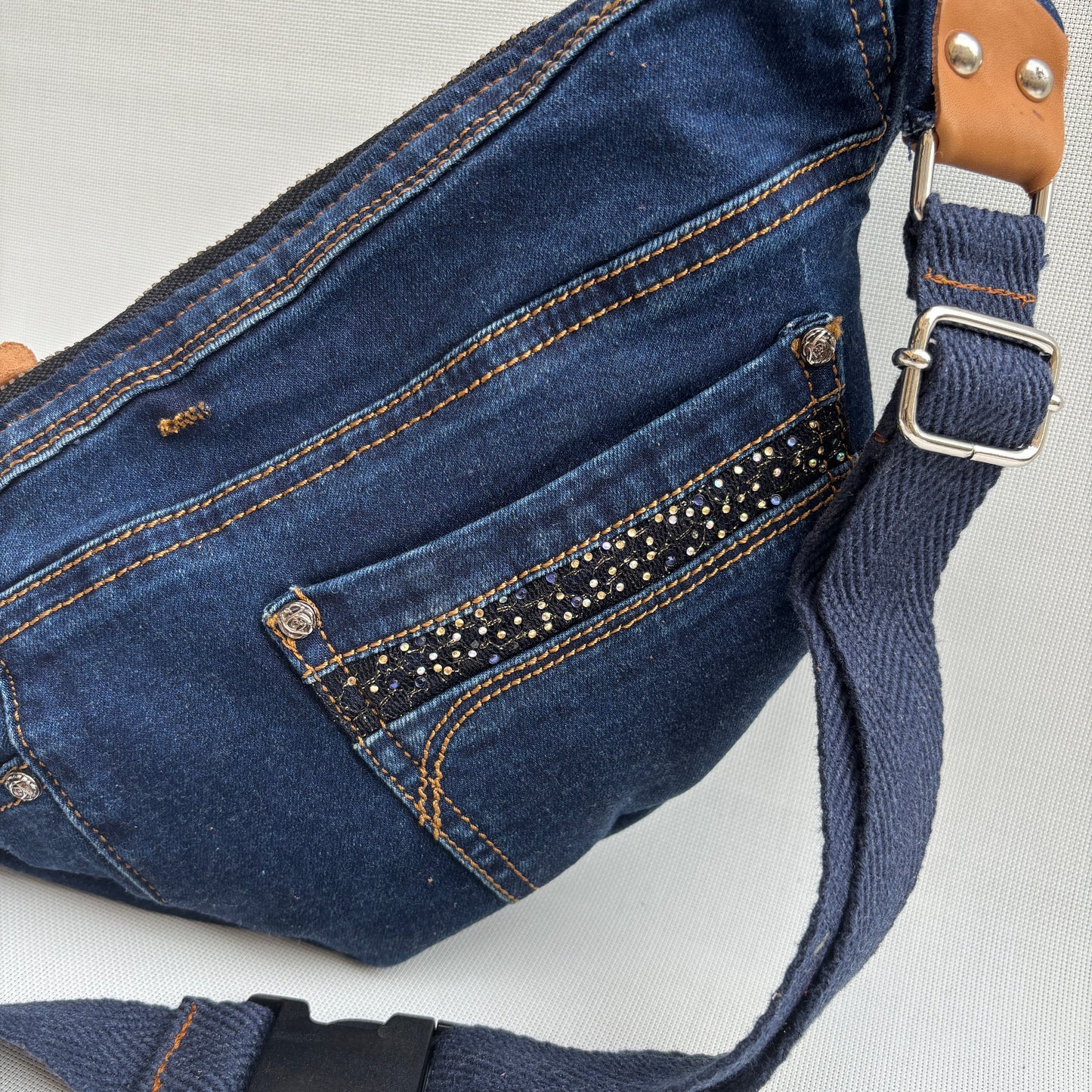 Maxi Retro Chic ♻️ Jeans Recycled ♻️ · Limited Edition · Unique Piece No. 12791