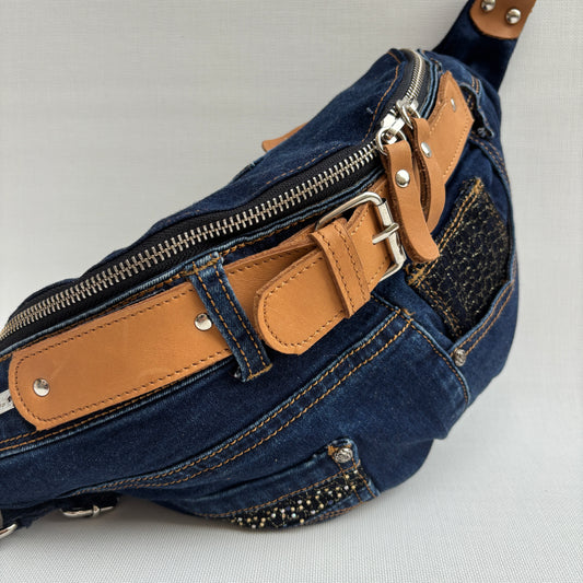 Riñonera RetroChic “Belt Edition” ♻️ Jeans Recycled ♻️ · Edición Limitada · Pieza Única Núm. 18126