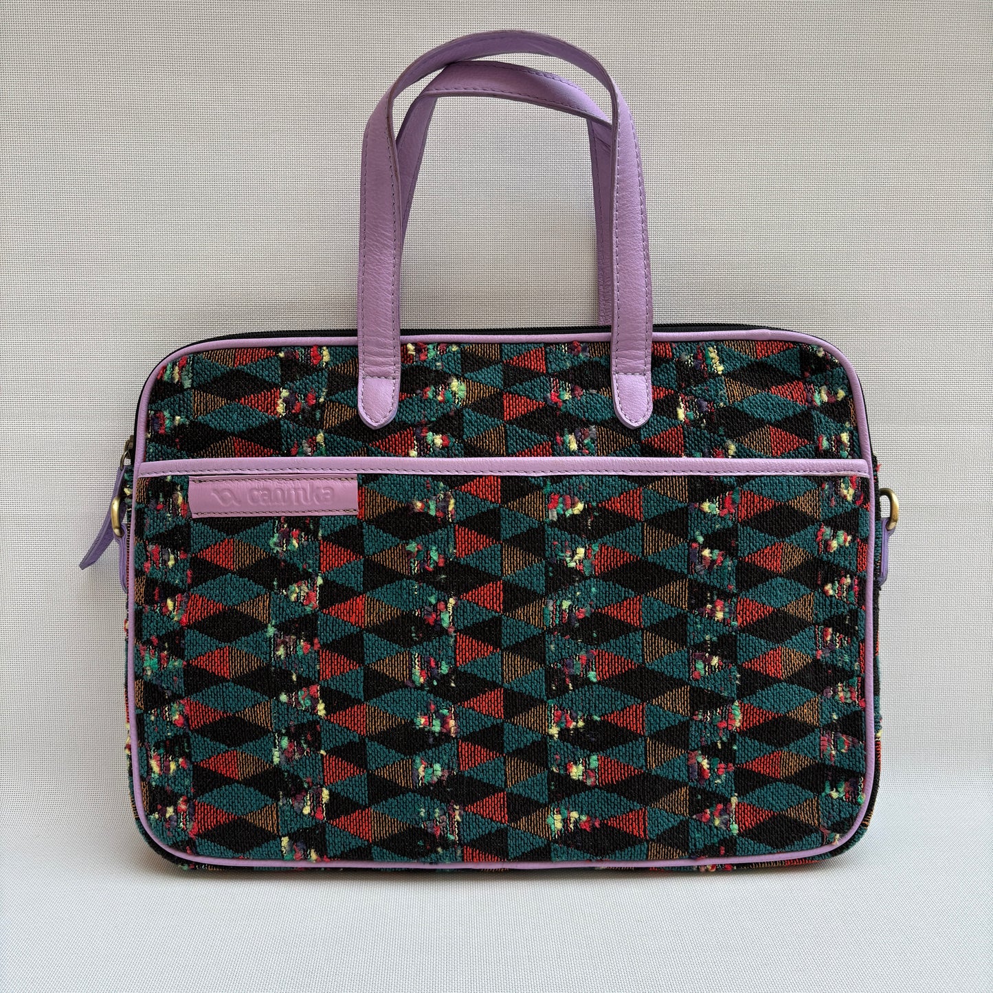 Bolso Porta Portátil “Geometric Violet Mood” · Pieza Única Núm. 18915