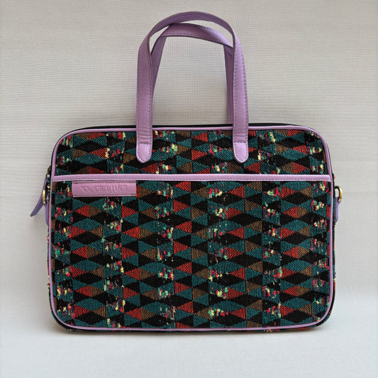 Bolso Porta Portátil “Geometric Violet Mood” · Pieza Única Núm. 18915