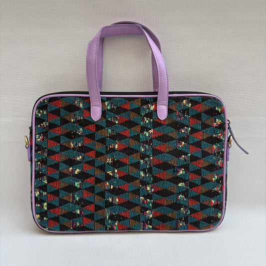 Bolso Porta Portátil “Geometric Violet Mood” · Pieza Única Núm. 18915