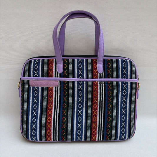 Bolso Porta Portátil “Ethnic Violet Soul” · Pieza Única Núm. 18914