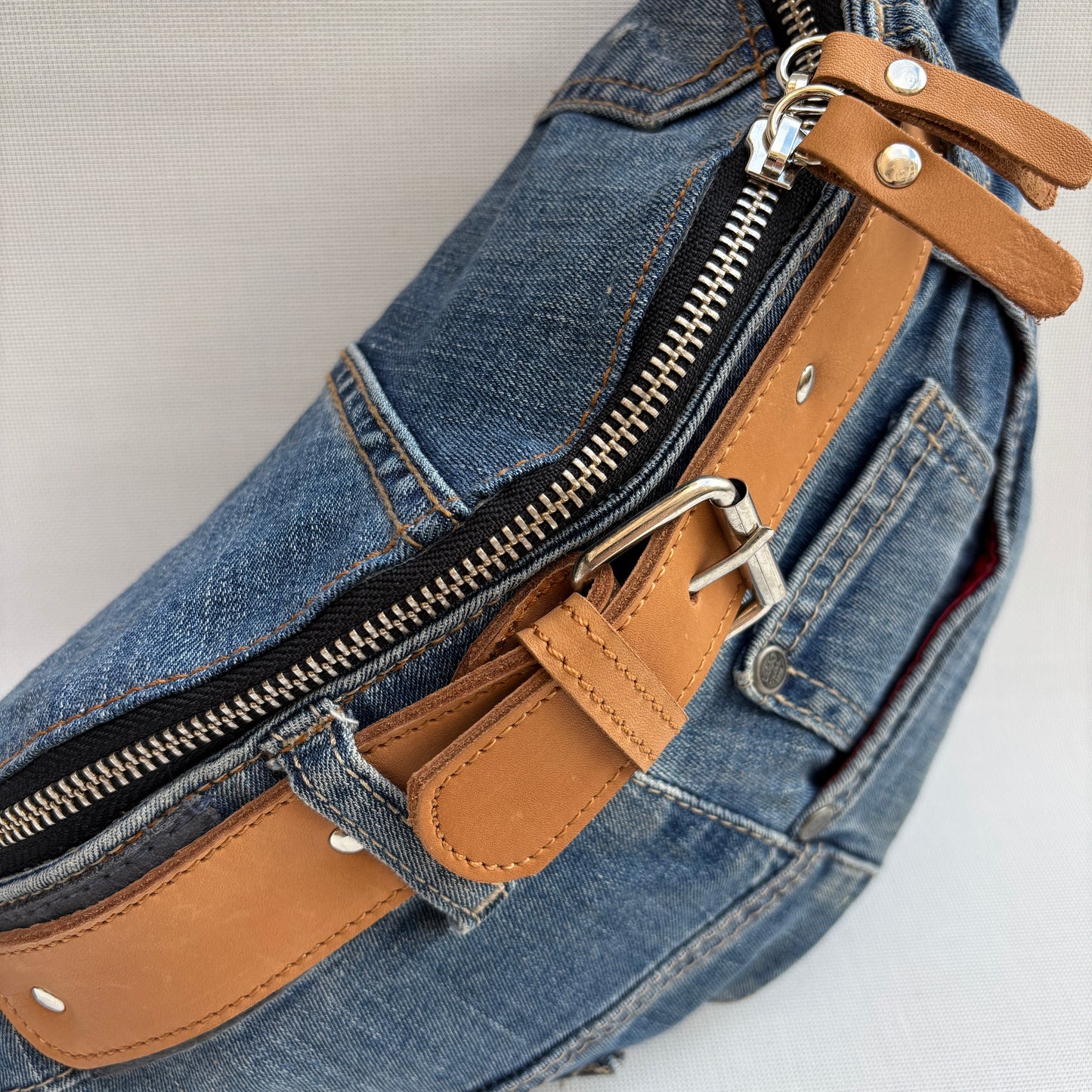 Maxi Retro Chic ♻️ Jeans Recycled ♻️ · Limited Edition · Unique Piece No. 12791