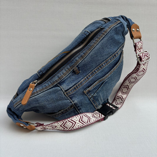 Riñonera RetroChic “Belt Edition” ♻️ Jeans Recycled ♻️ · Edición Limitada · Pieza Única Núm. 18202