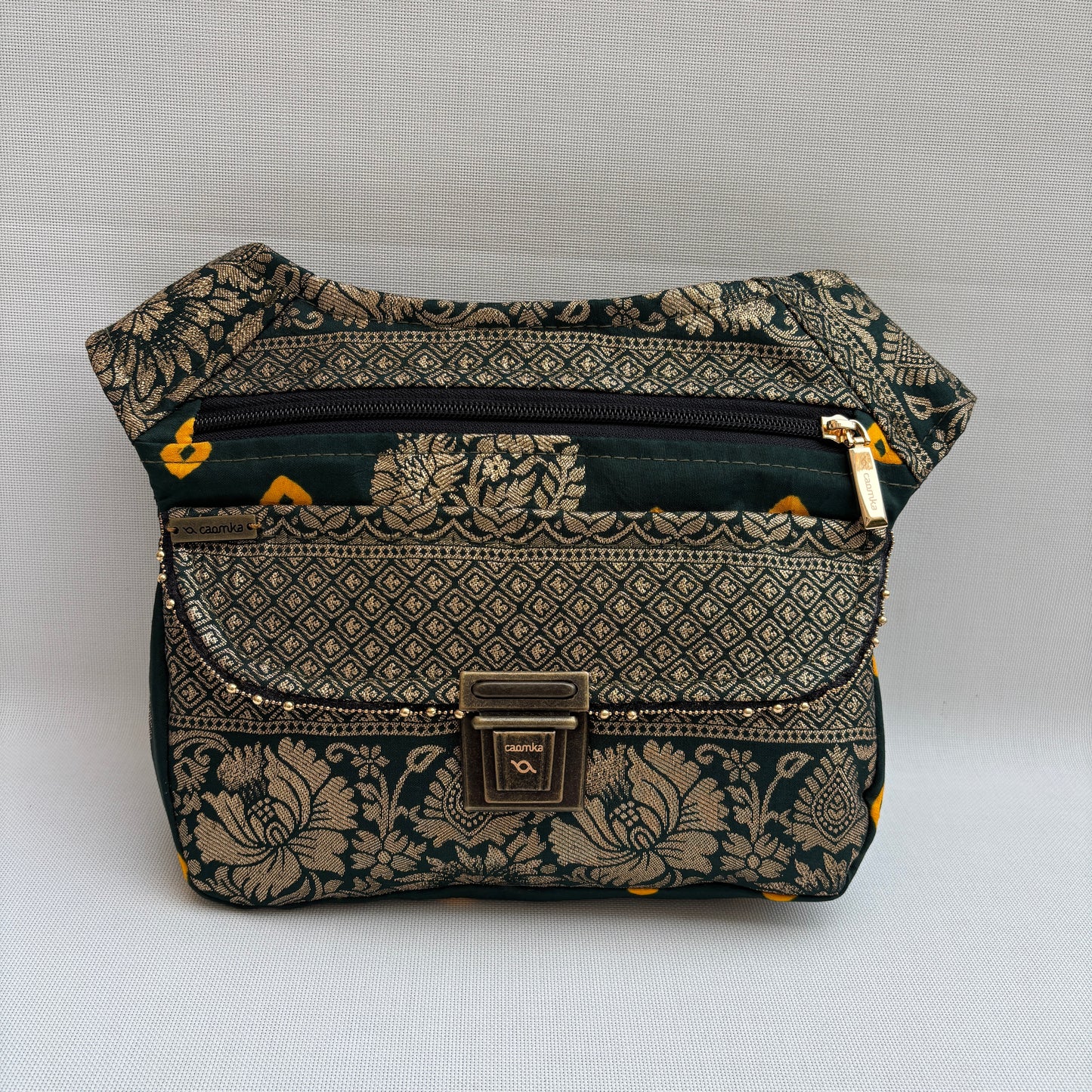 Riñonera "Elegant India Golden" + Bolsillo trasero · Pieza Única Núm. 18954