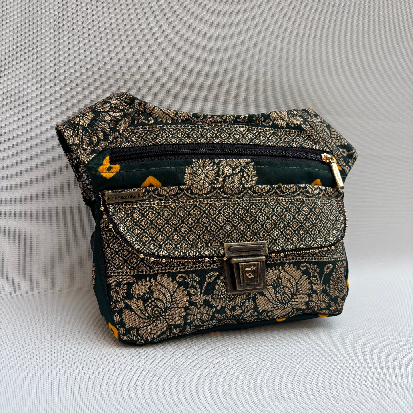 Riñonera "Elegant India Golden" + Bolsillo trasero · Pieza Única Núm. 18954
