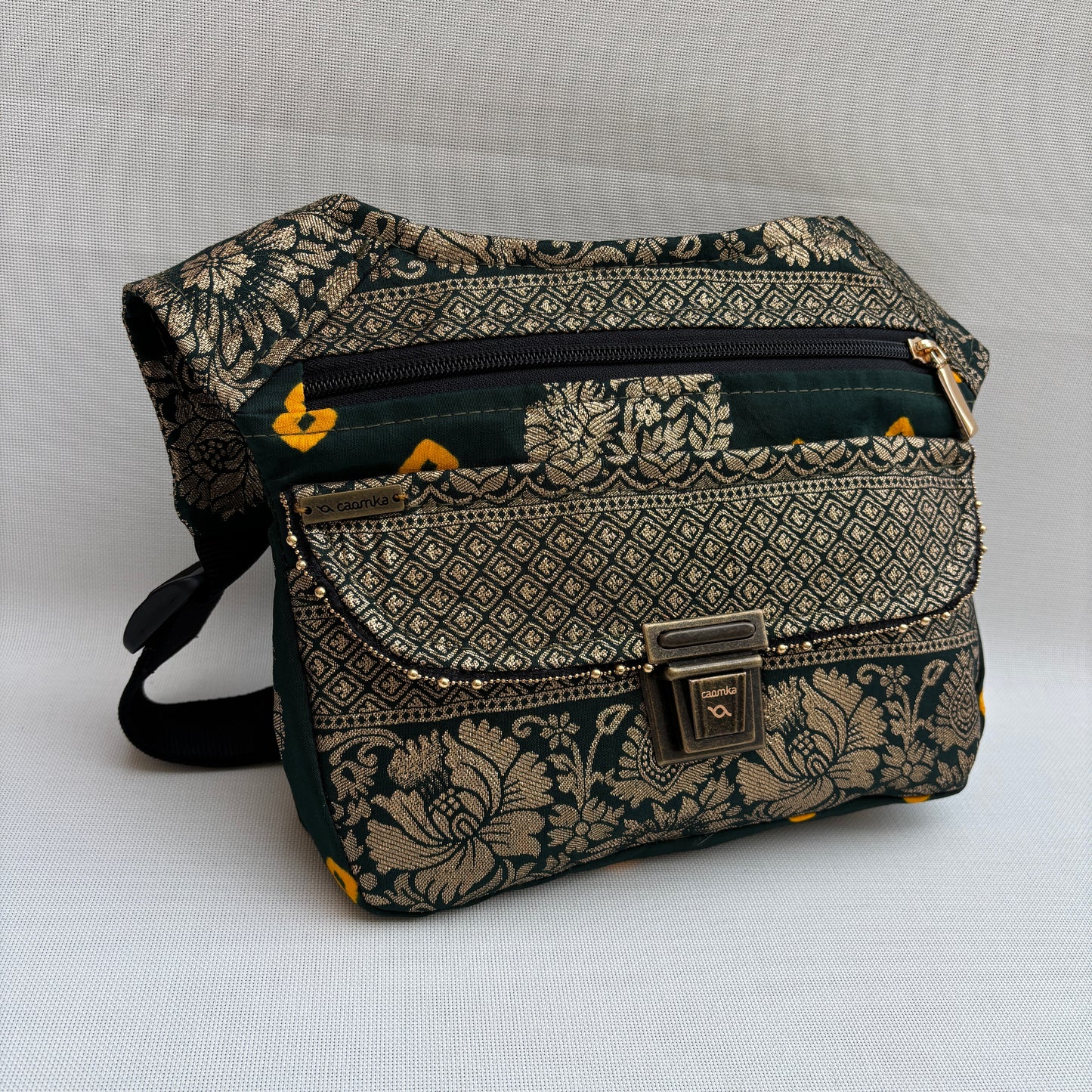 Riñonera "Elegant India Golden" + Bolsillo trasero · Pieza Única Núm. 18954
