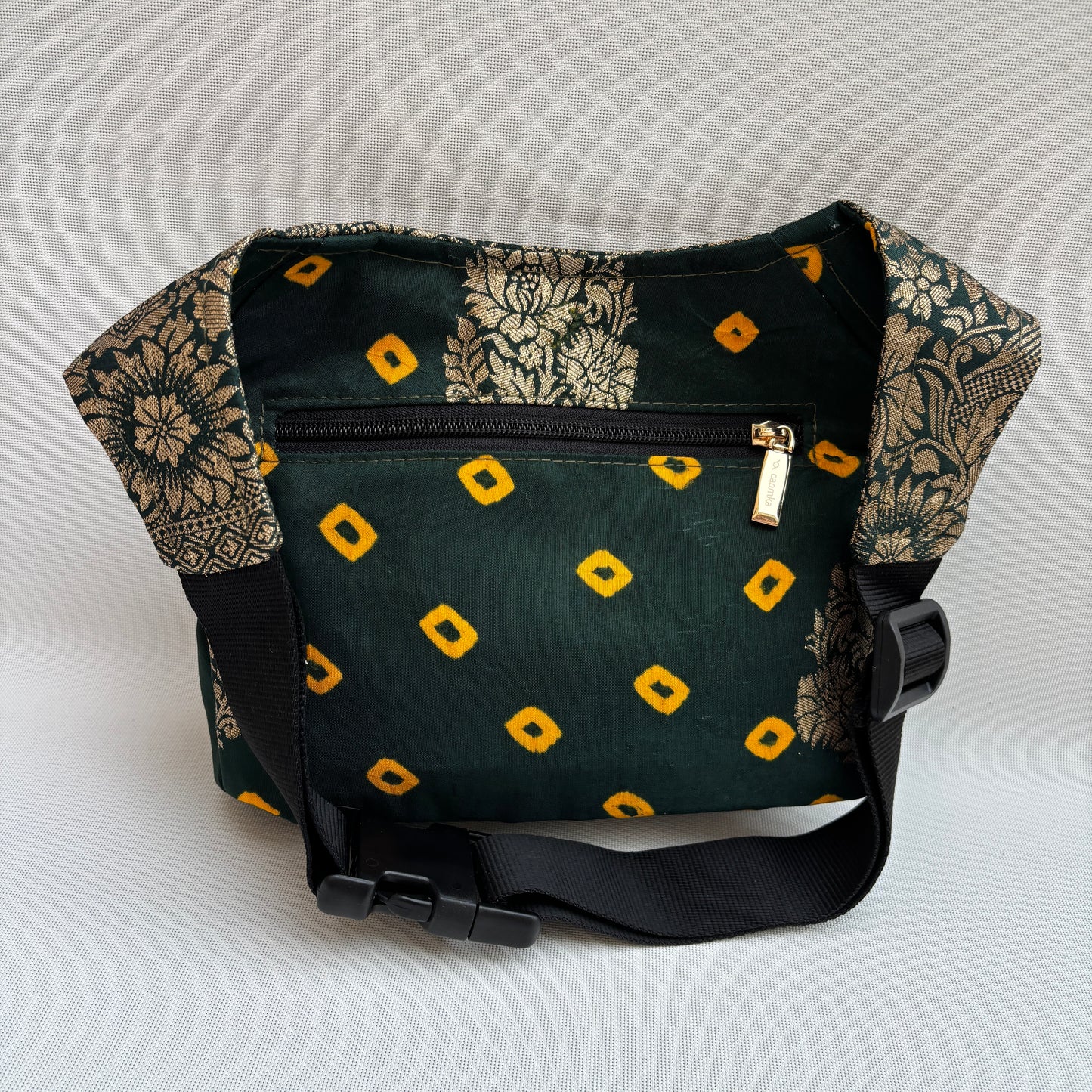 Riñonera "Elegant India Golden" + Bolsillo trasero · Pieza Única Núm. 18954