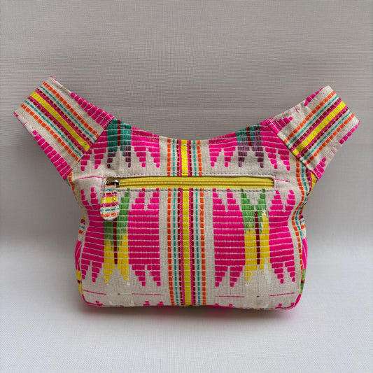 Riñonera "Pink Sunrise Tribe" + Bolsillo trasero · Pieza Única Núm. 18970