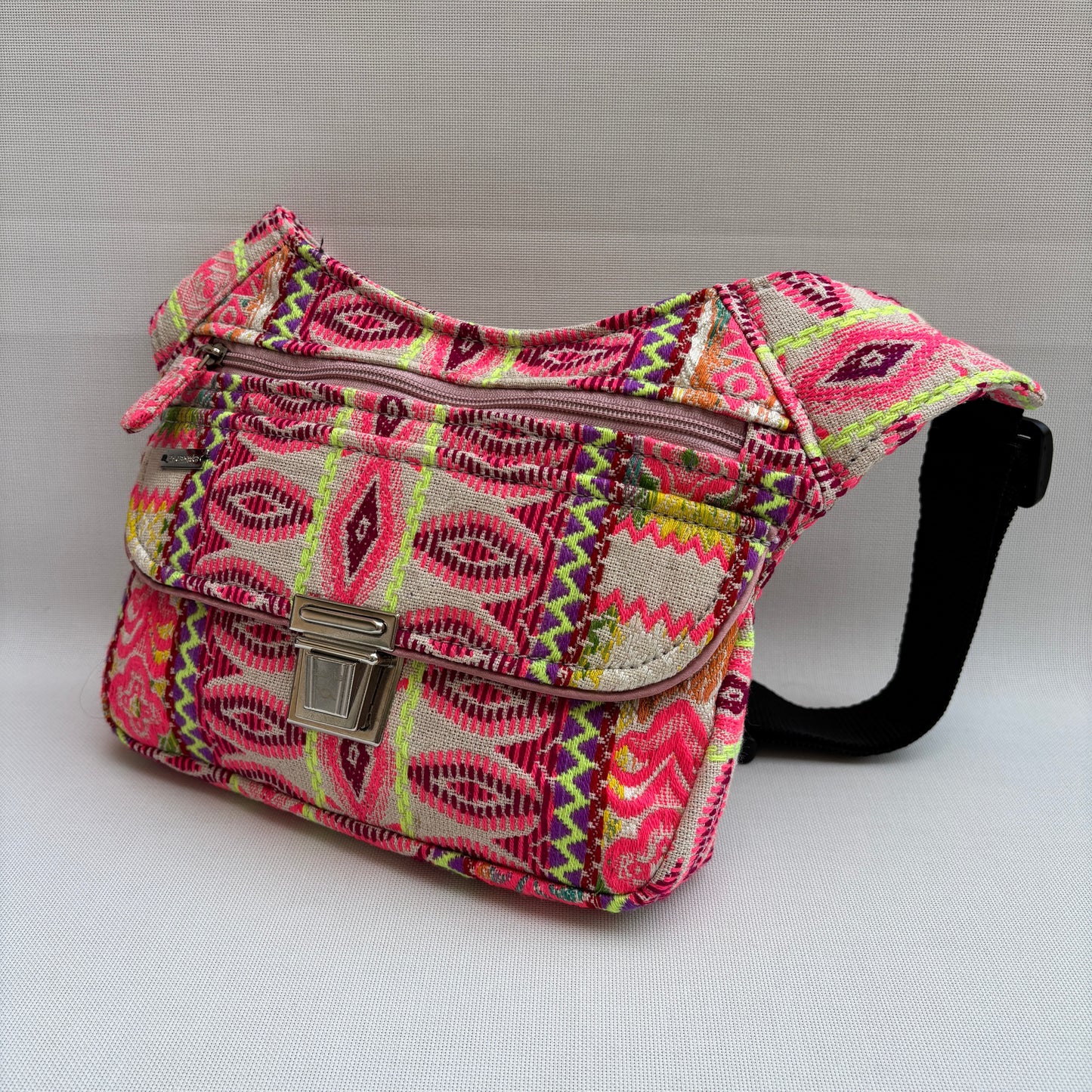 Riñonera "Pink Energy Tribe" + Bolsillo trasero · Pieza Única Núm. 18968
