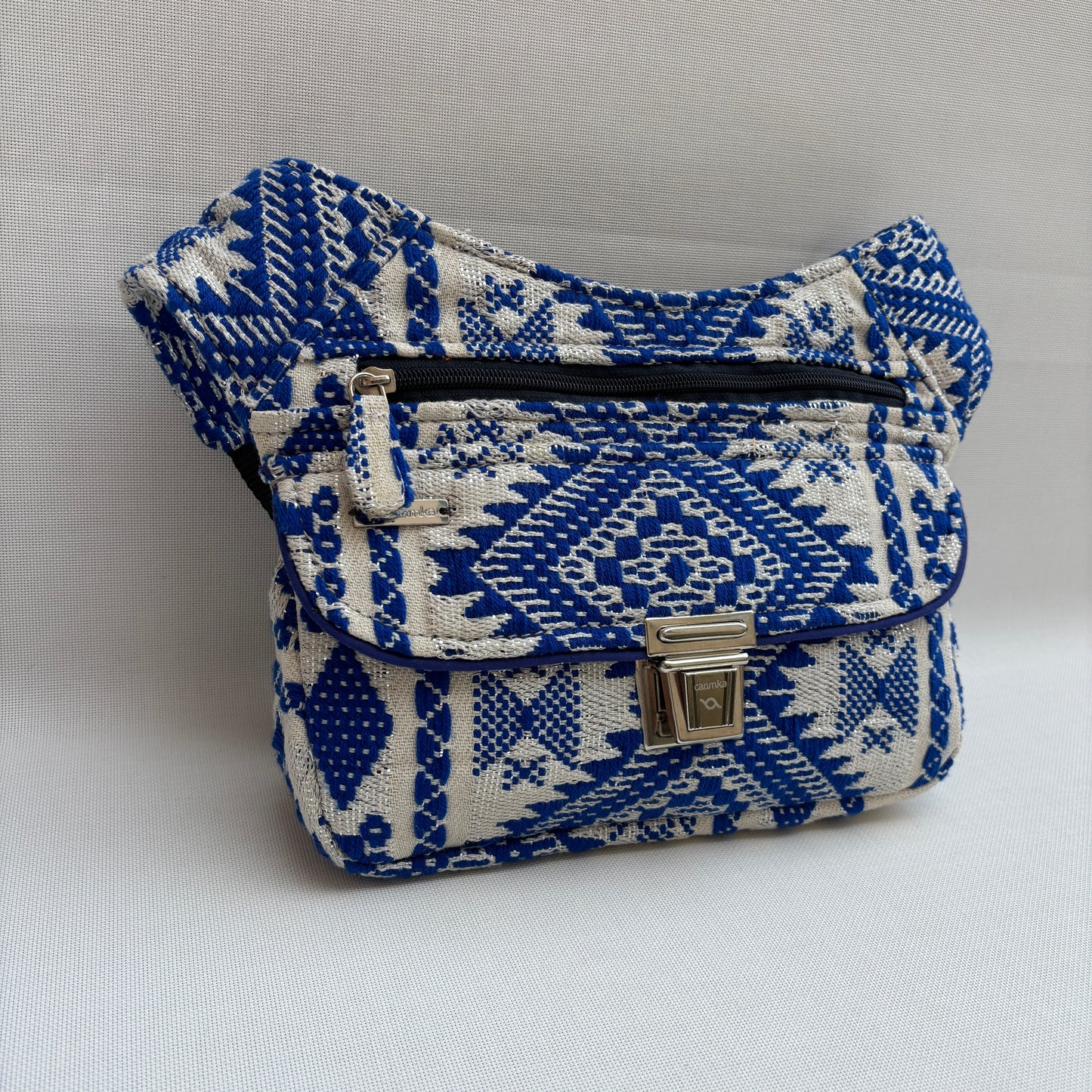 Riñonera "Mediterranean Blue" + Bolsillo trasero · Pieza Única Núm. 18967