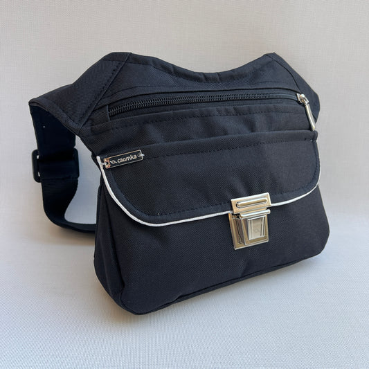 Spezielles schwarzes „Cordura“ &amp; Silber + Gesäßtasche, exklusives Teil Nr. 11492