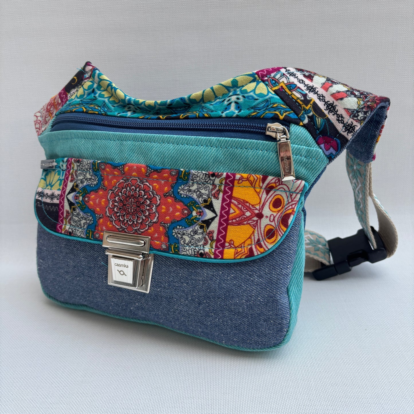 Riñonera "Mandalas Jeans Top" + Bolsillo trasero · Pieza Única Núm. 17441