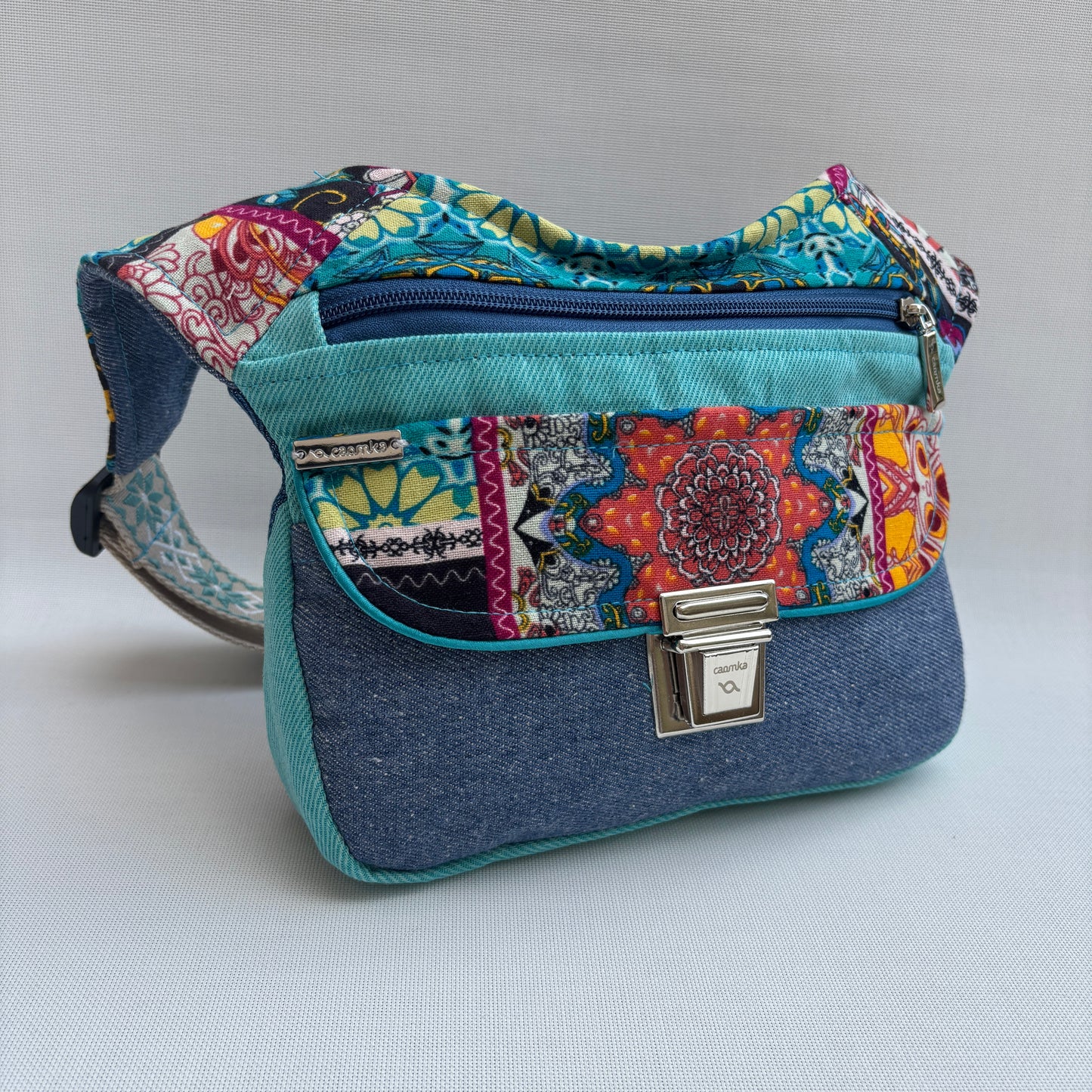 Riñonera "Mandalas Jeans Top" + Bolsillo trasero · Pieza Única Núm. 17441