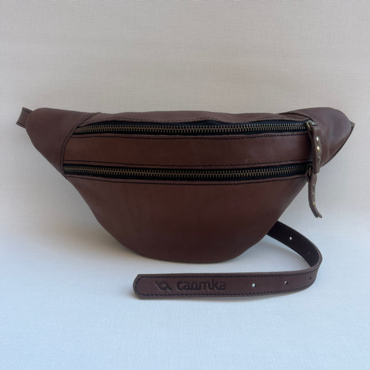 Retro Chic Brown & Old Gold · Piel natural BioCuir® · Pieza Exclusiva Núm. 14897