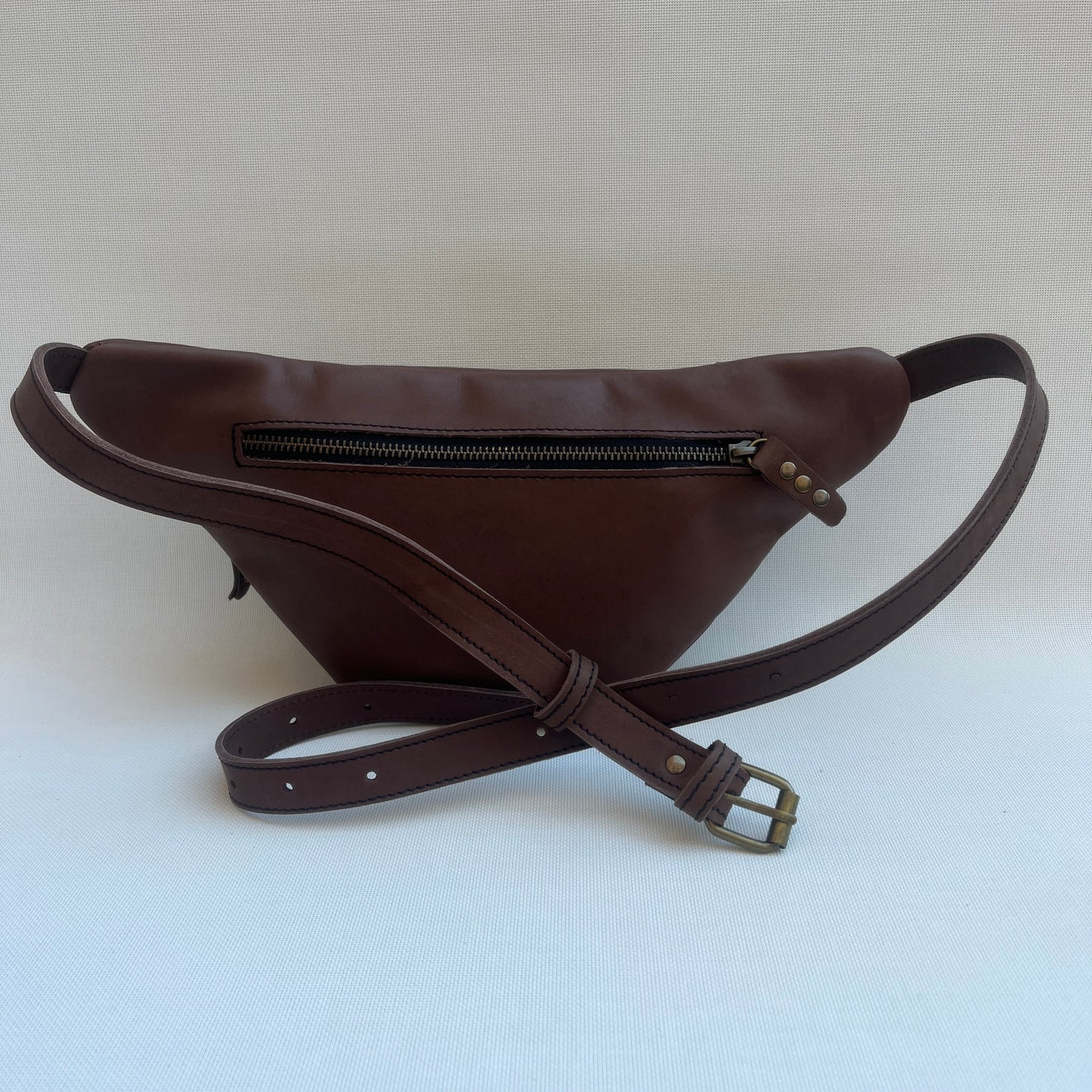 Retro Chic Brown & Old Gold · Piel natural BioCuir® · Pieza Exclusiva Núm. 14897