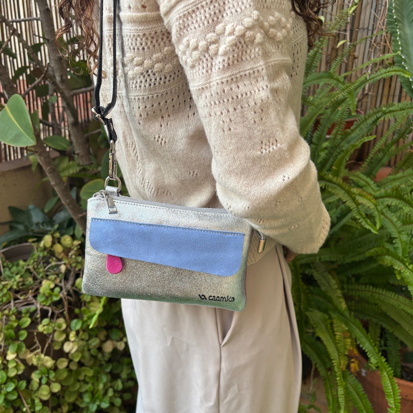 Riñonera multifunción ELEGANT NANO "Silver Sky" · Piel · Pieza Exclusiva Núm. 18147