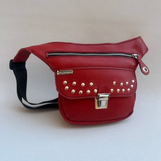 Mini Premium Red & Silver · Piel natural BioCuir® · Pieza Exclusiva Núm. 14884