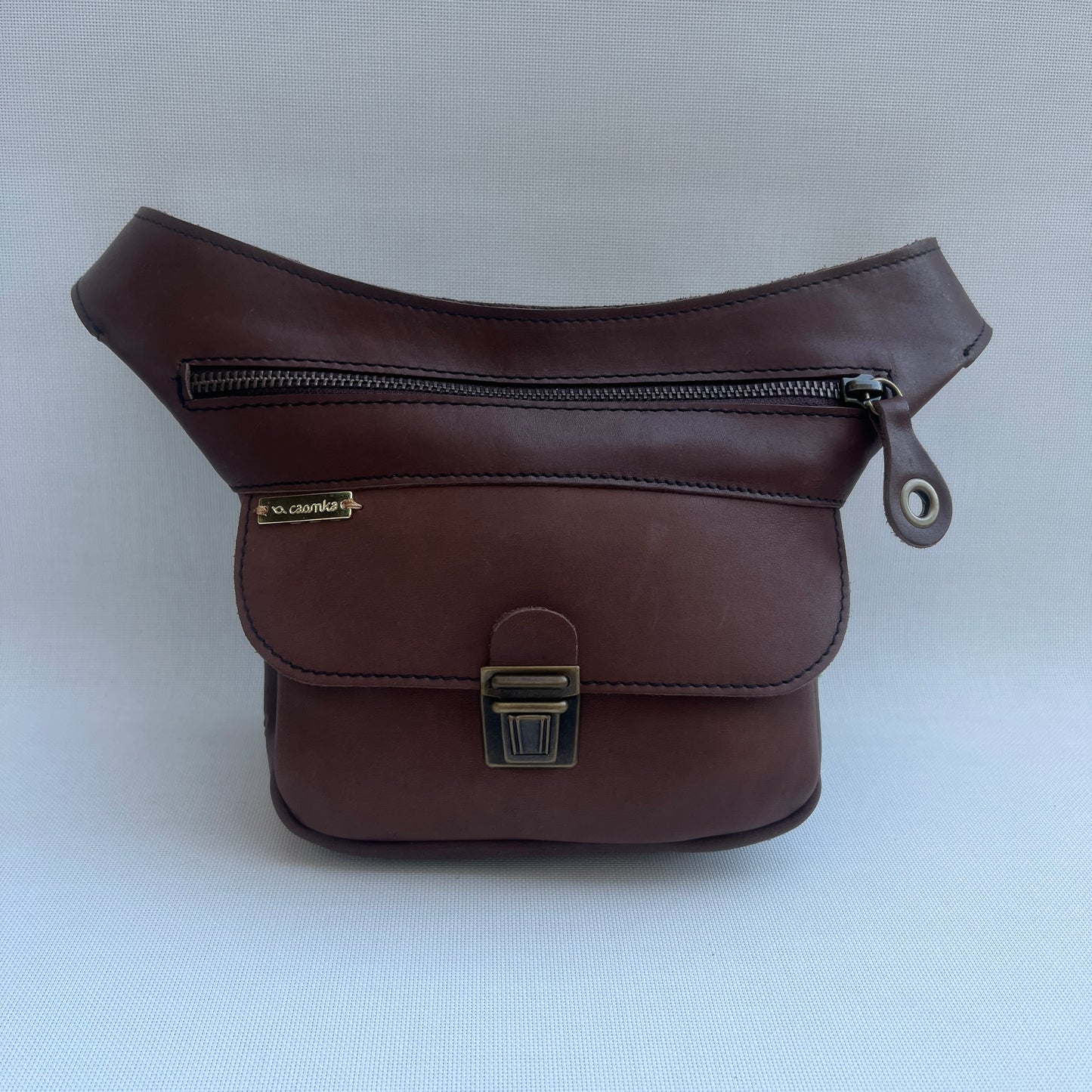Mini Classic Brown & Old Gold · Piel natural BioCuir® · Pieza Exclusiva Núm. 14887