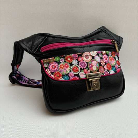 Special Japanese Flowers Vegan Leatherette Unique Piece No. 12983