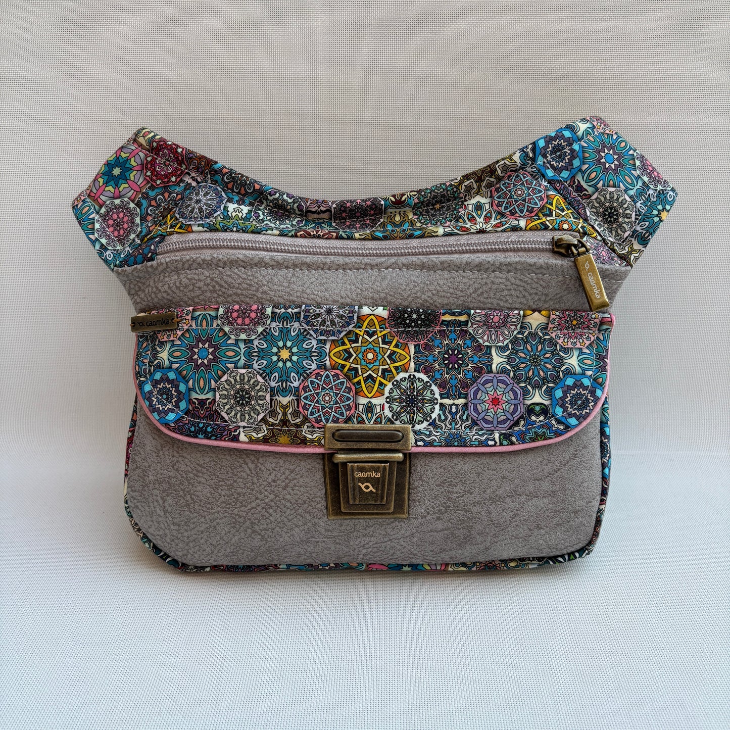 Riñonera "Special Mandalas Top" + Bolsillo trasero · Antelina suave · Pieza Única Núm. 16760