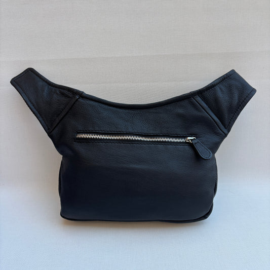 Riñonera "Classic Black & Silver” + Bolsillo trasero · Piel · Pieza Exclusiva Núm. 19031
