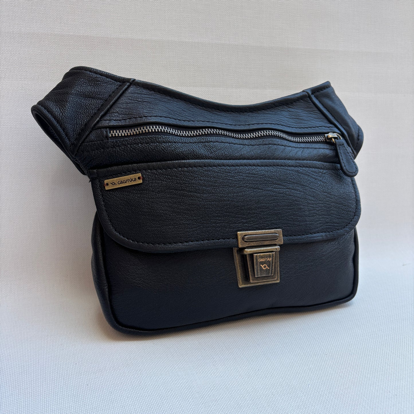 BioCuir Classic Black &amp; Silver BioCuir® Natural Leather Exclusive Piece No. 6678