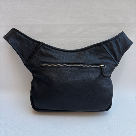 Riñonera "Classic Black & Old Gold” + Bolsillo trasero · Piel · Pieza Exclusiva Núm. 19004