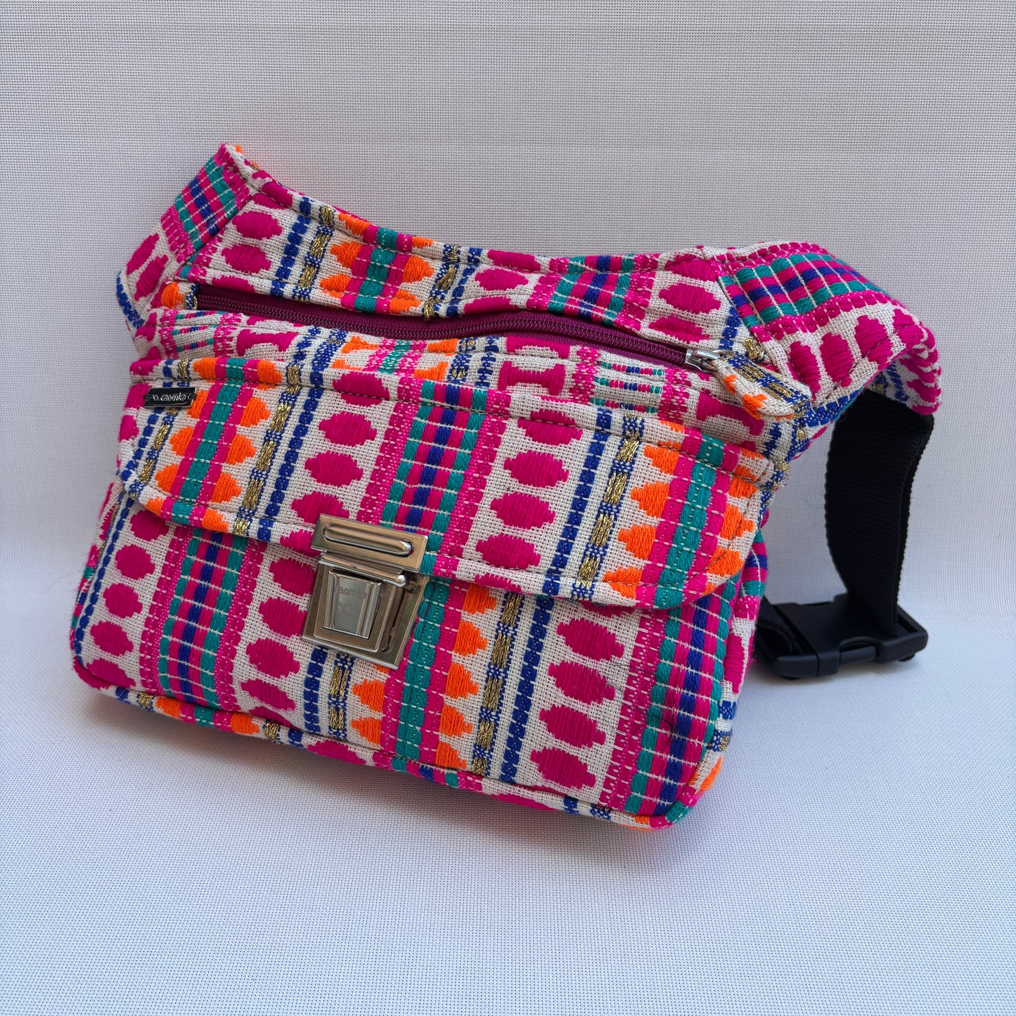 Riñonera "Neon Tribal Energy" + Bolsillo trasero · Pieza Única Núm. 18996