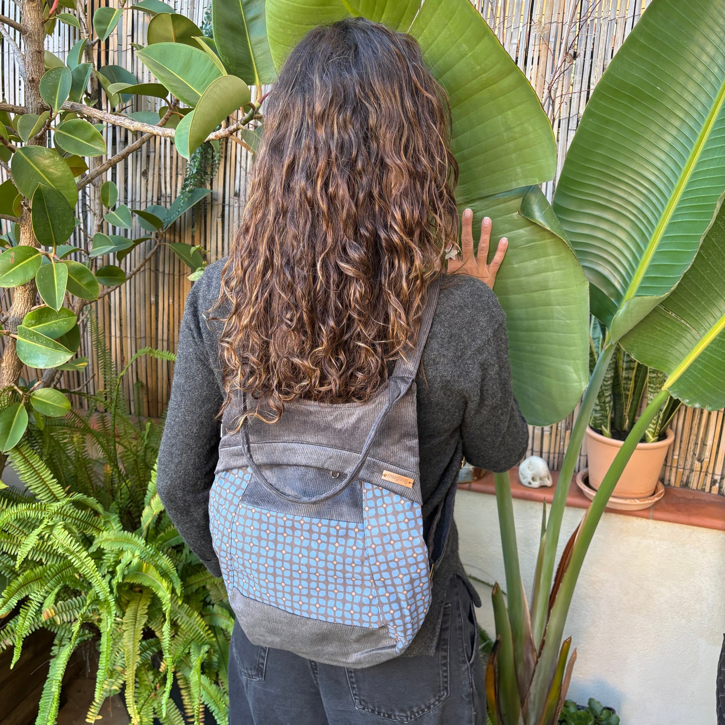 Mochila "Bhaktapur" Tejedido de pana con impermeable · Pieza Exclusiva 18225