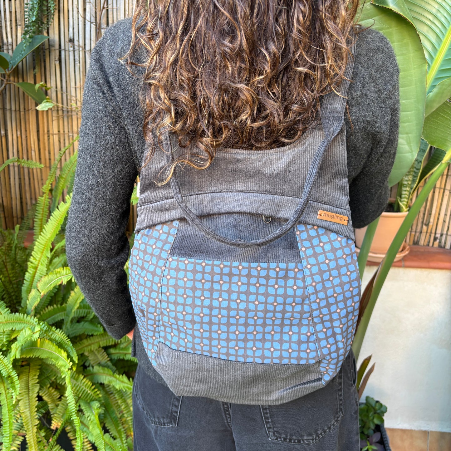 Mochila "Bhaktapur" Tejedido de pana con impermeable · Pieza Exclusiva 18225