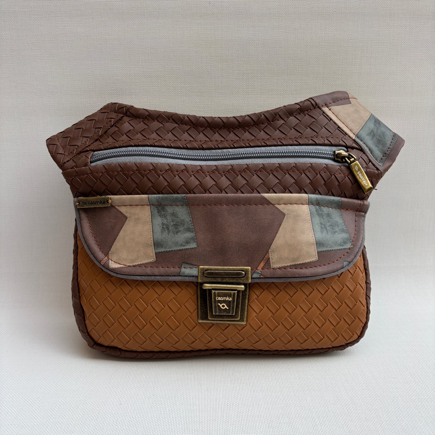 Riñonera "Special GeoWeave Terracotta" + Bolsillo trasero · Polipiel · Pieza Única Núm. 18232