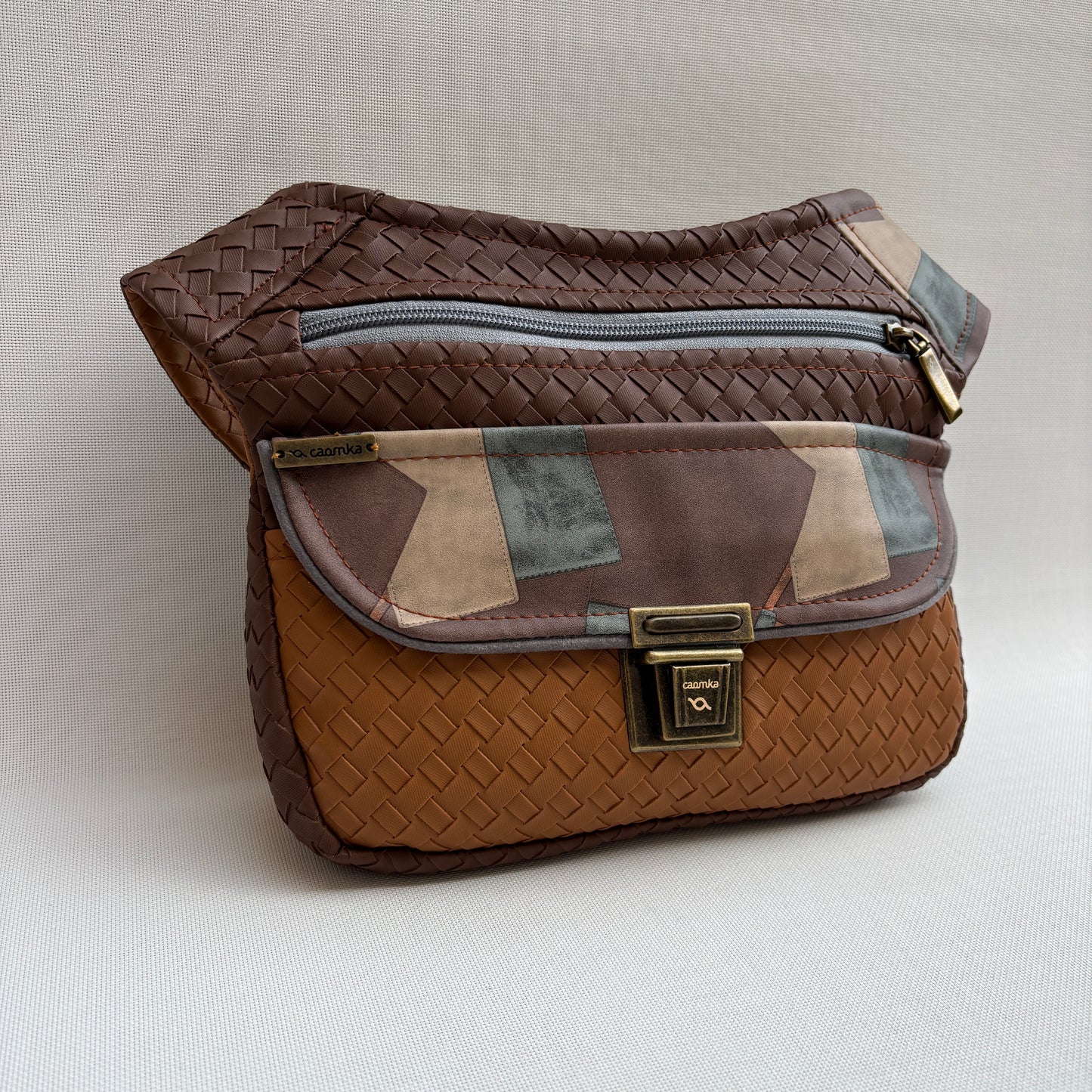 Riñonera "Special GeoWeave Terracotta" + Bolsillo trasero · Polipiel · Pieza Única Núm. 18232