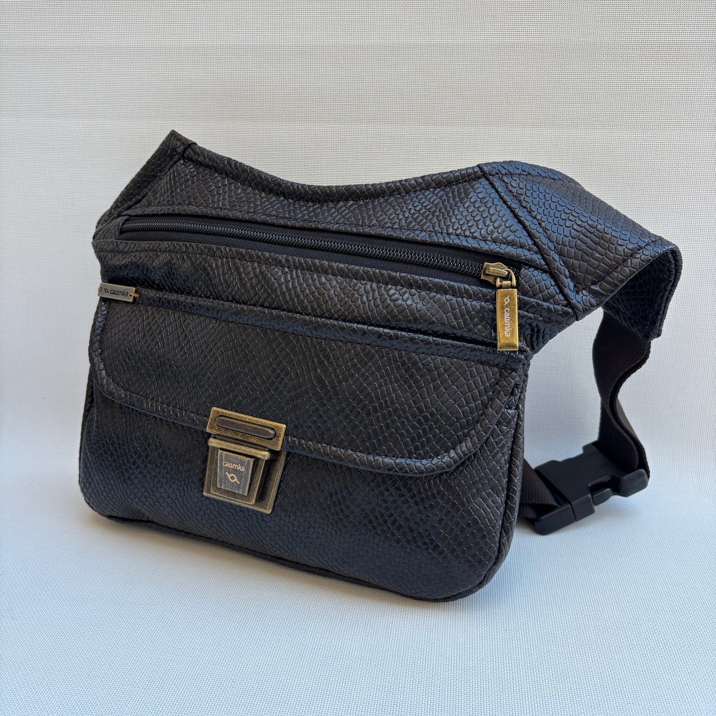 Riñonera "Elegant Brown" + Bolsillo trasero · Polipiel · Pieza Única Núm. 18999