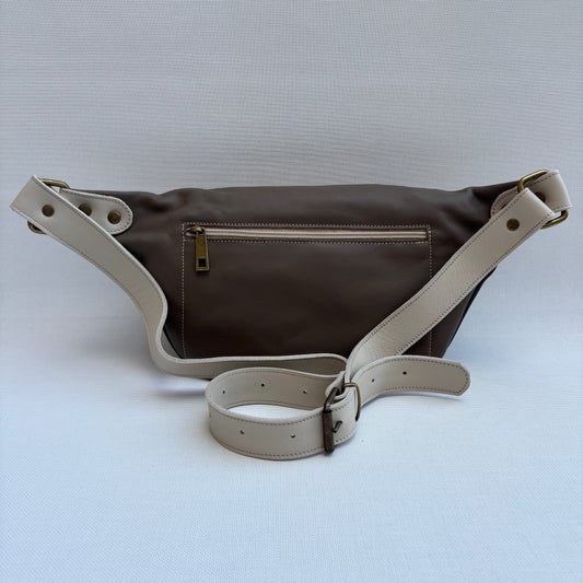 Riñonera "Retro Chic Watermelon Taupe" · Piel / Cuero · Pieza Exclusiva Núm. 17510
