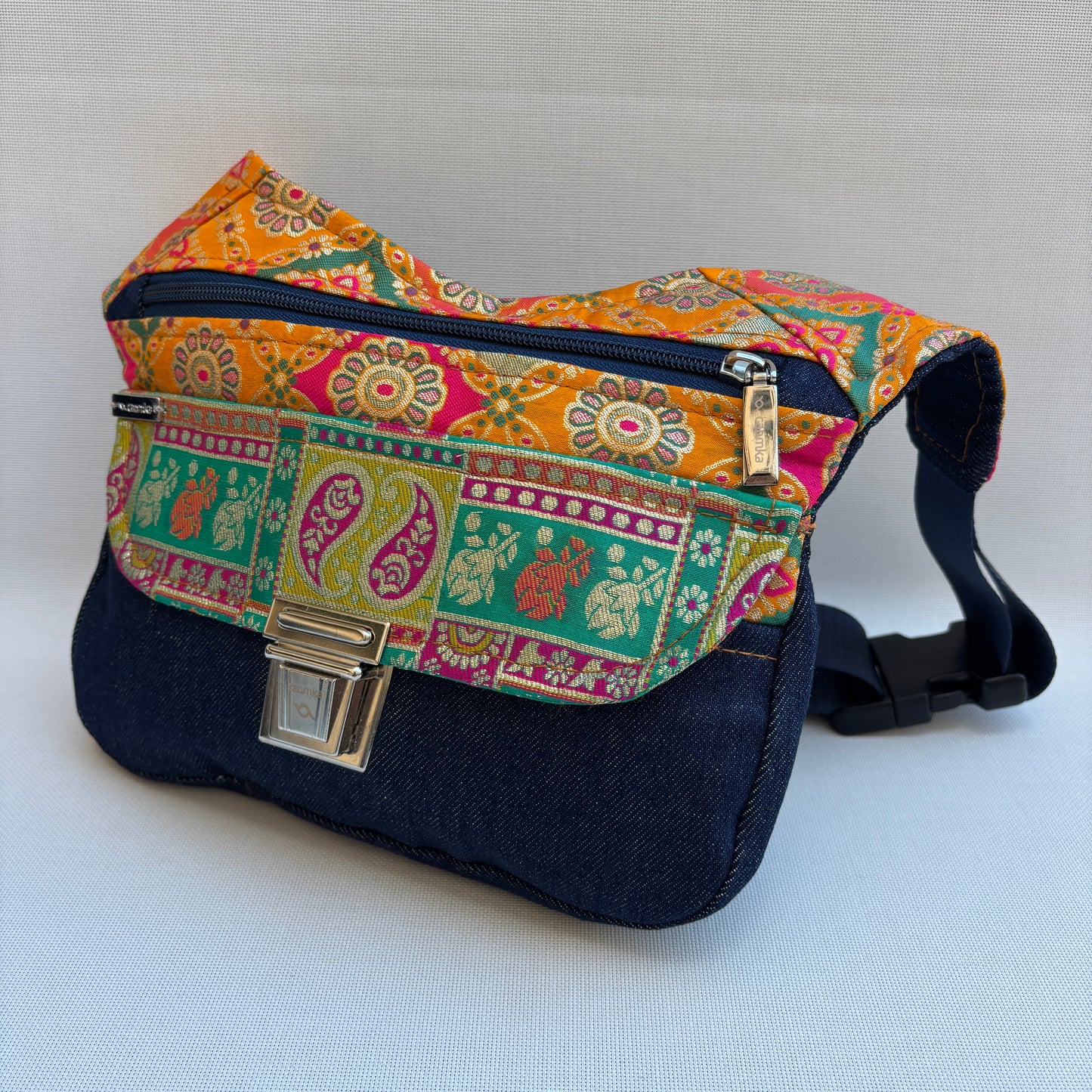 Riñonera "Jeans Denim Golden India" + Bolsillo trasero · Pieza Única Núm. 19017