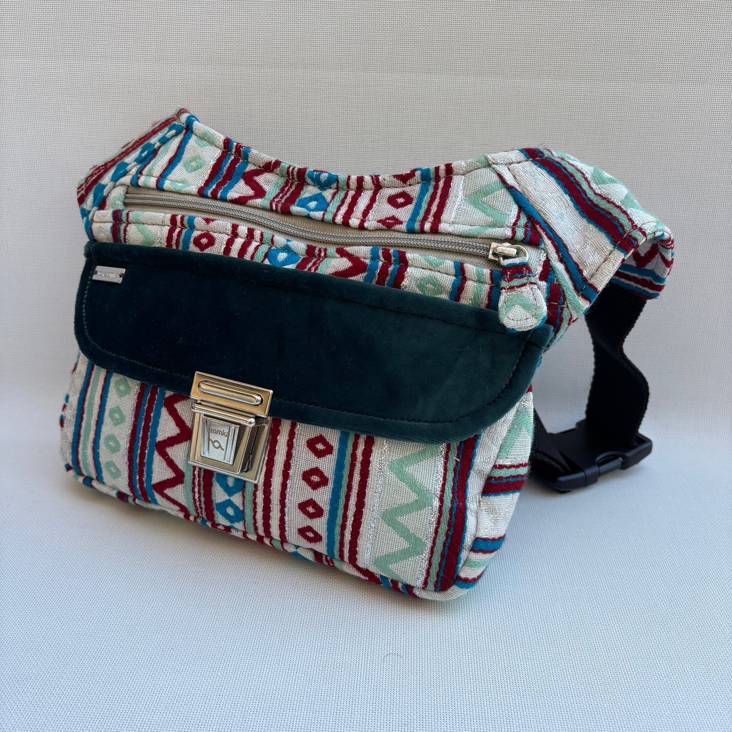 Riñonera "Velvet Silver India" + Bolsillo trasero · Pieza Única Especial Núm. 19000