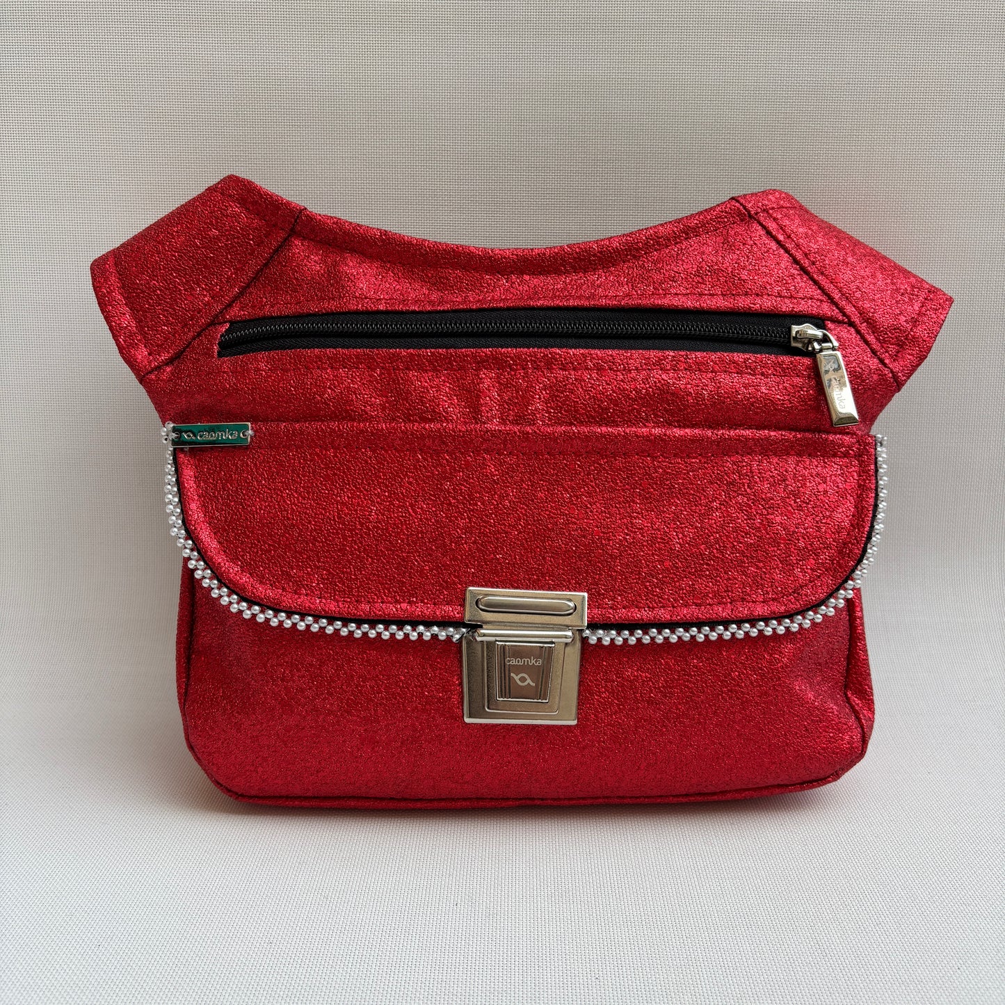 Riñonera "Party The Woman in Red" + Bolsillo trasero · Polipiel · Pieza Única Núm. 18235