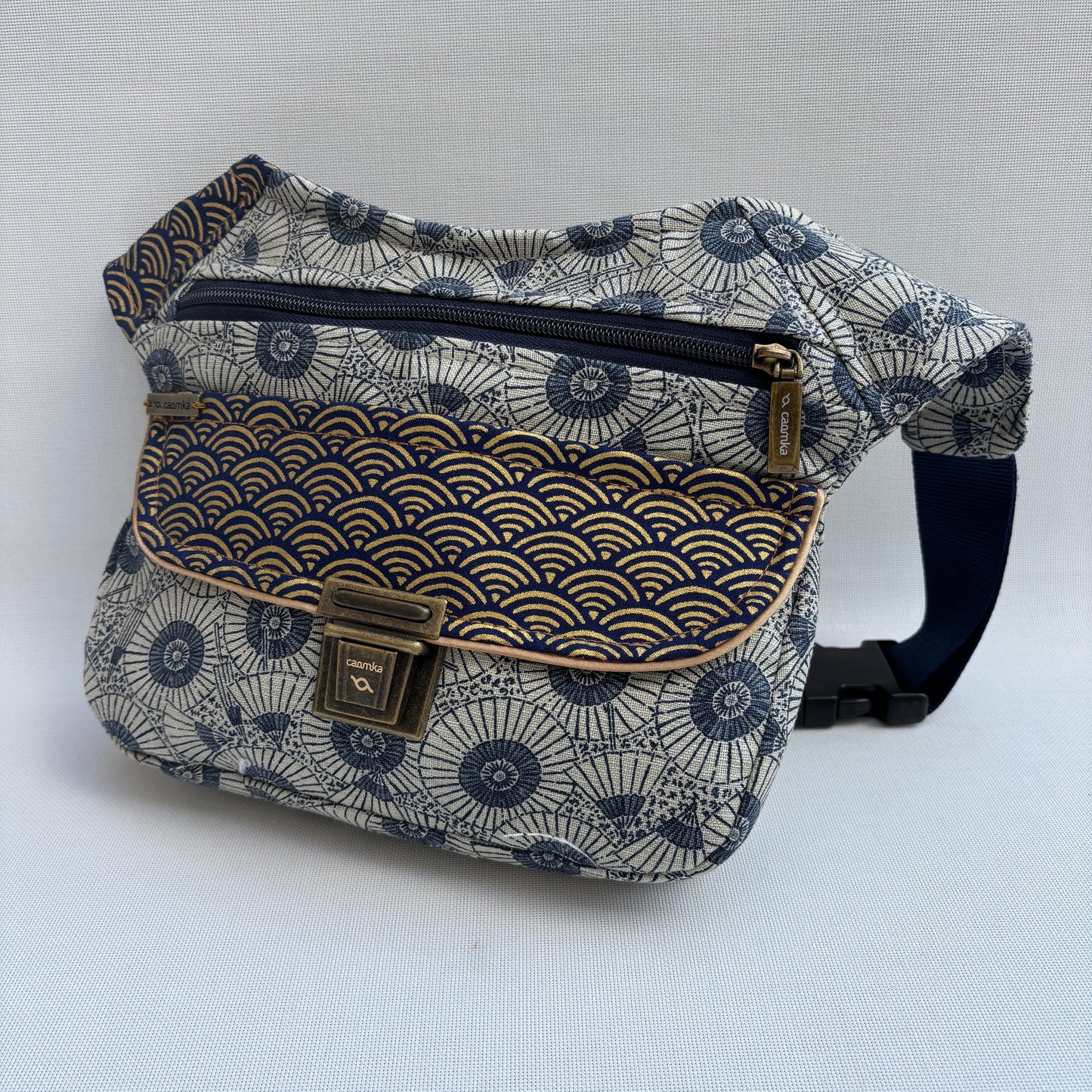 Pack Riñonera + 3 Pulseras "Special Japanese Waves Top" +  Bolsillo trasero · Pieza Única Núm. 17518