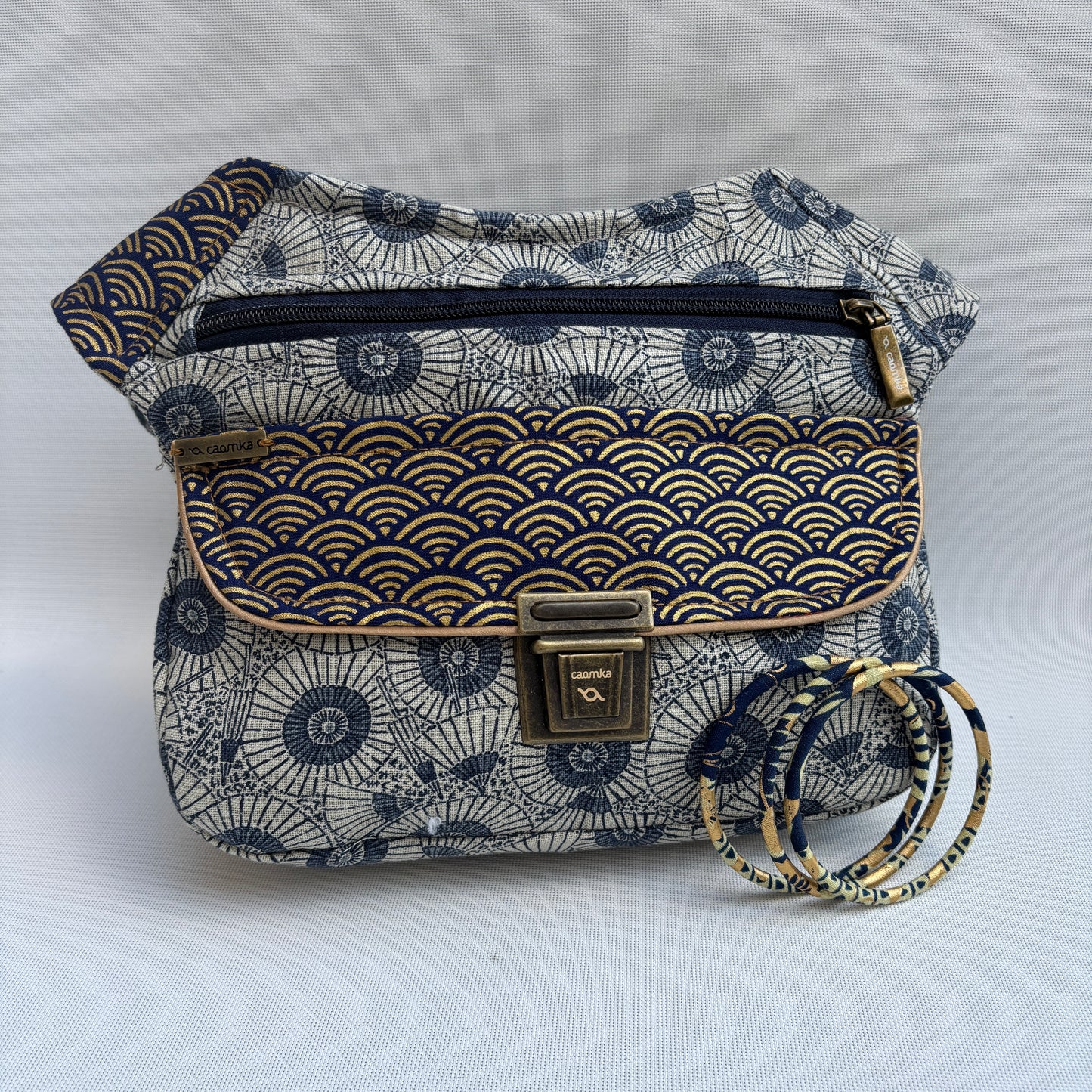 Pack Riñonera + 3 Pulseras "Special Japanese Waves Top" +  Bolsillo trasero · Pieza Única Núm. 17518