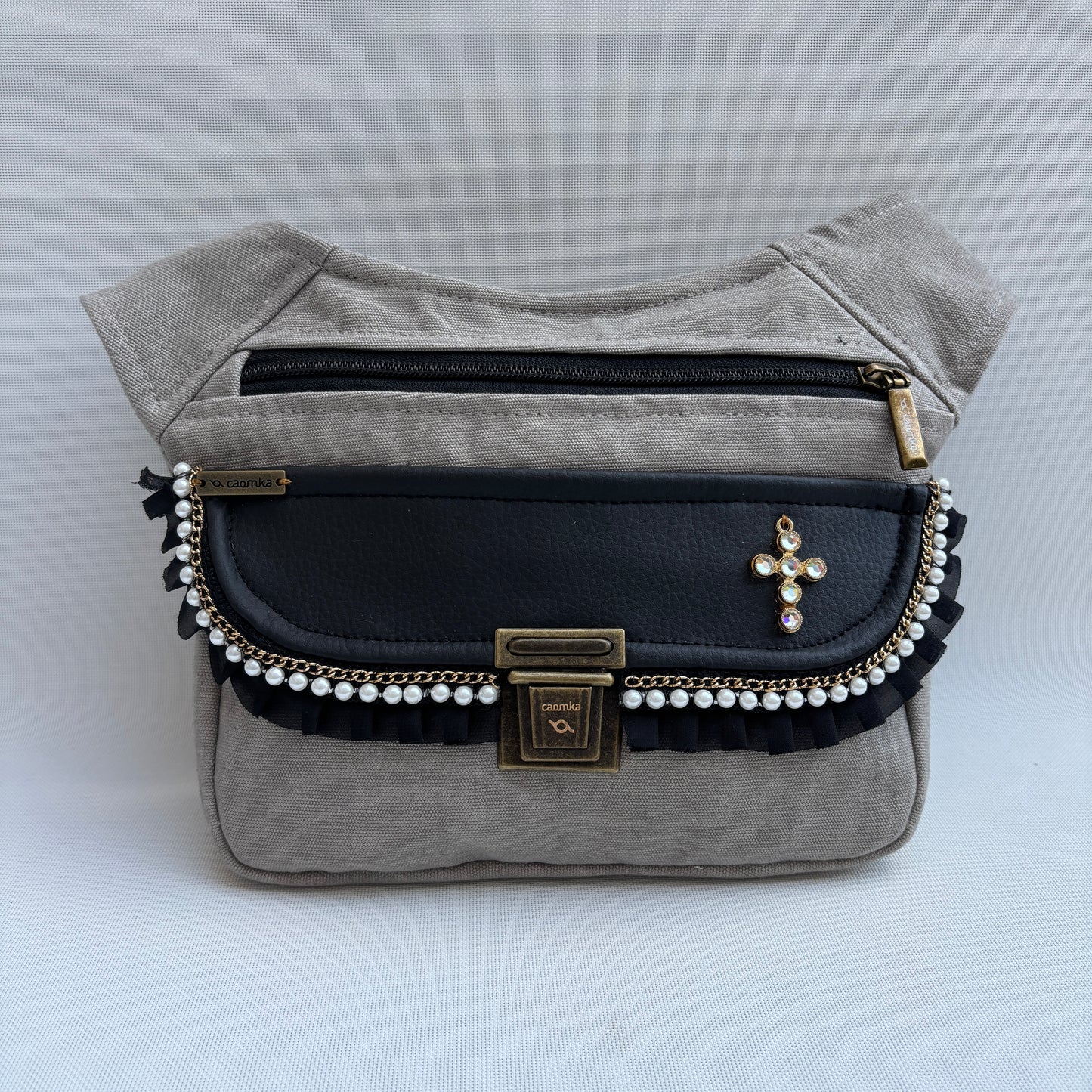 Riñonera Swarovski "Luxury Top" +  Bolsillo trasero · Pieza Única Núm. 17516