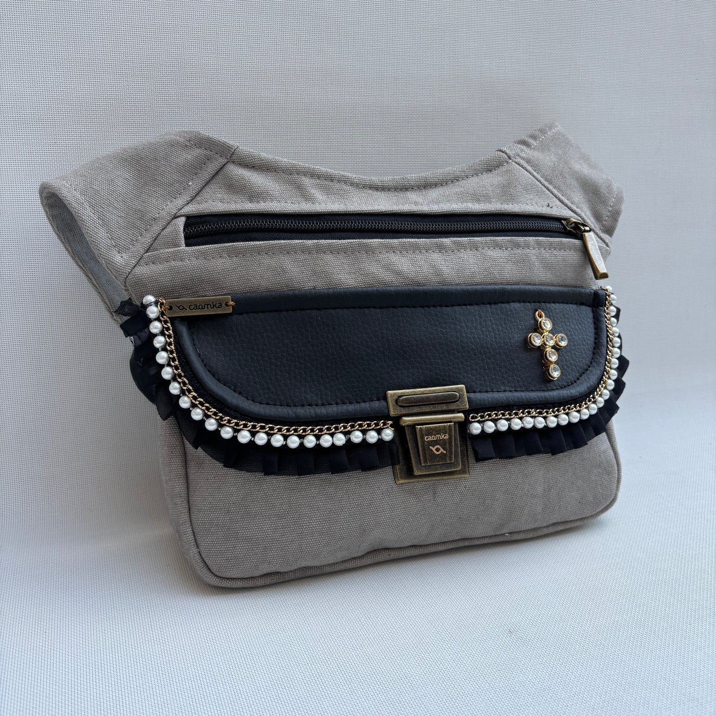 Riñonera Swarovski "Luxury Top" +  Bolsillo trasero · Pieza Única Núm. 17516