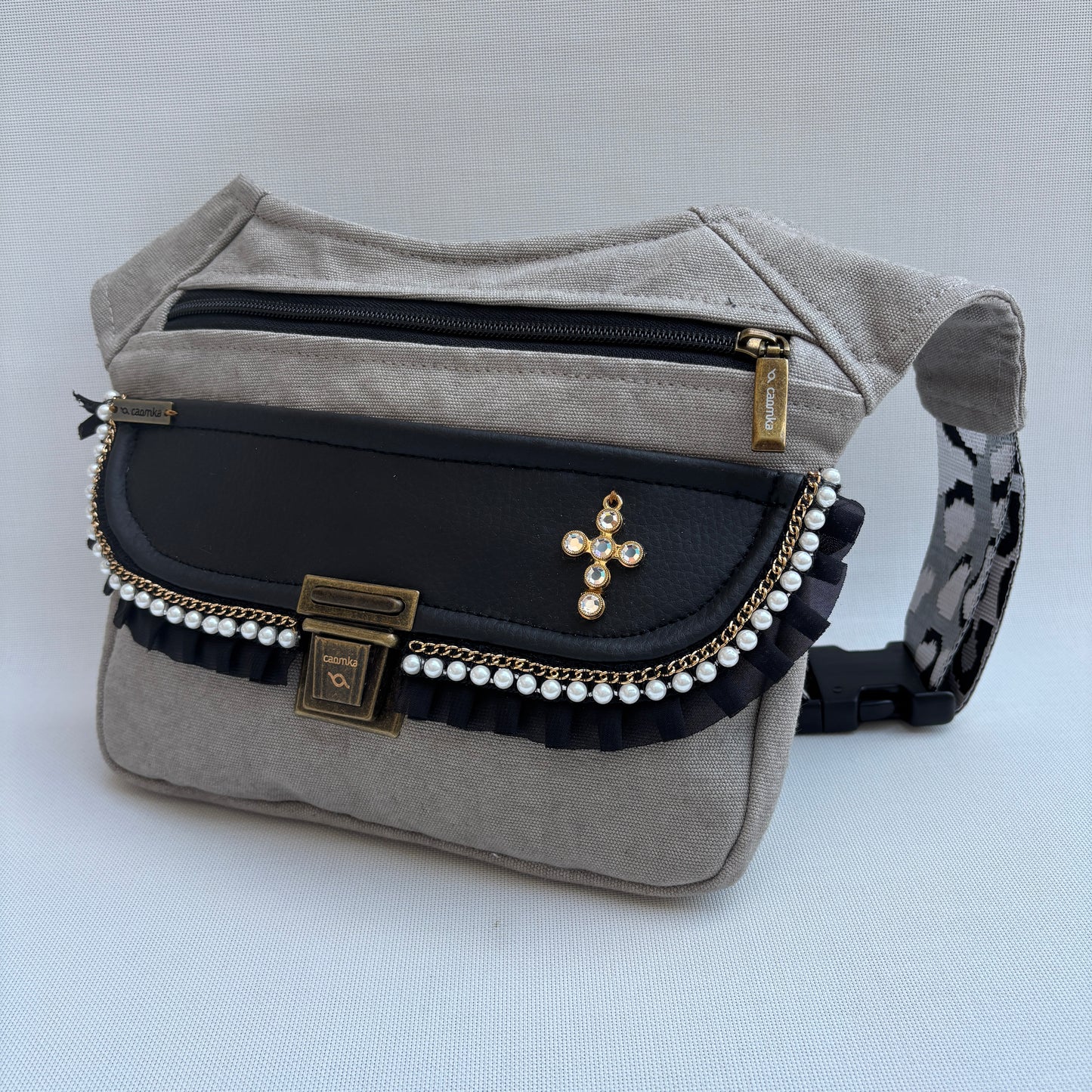 Riñonera Swarovski "Luxury Top" +  Bolsillo trasero · Pieza Única Núm. 17516