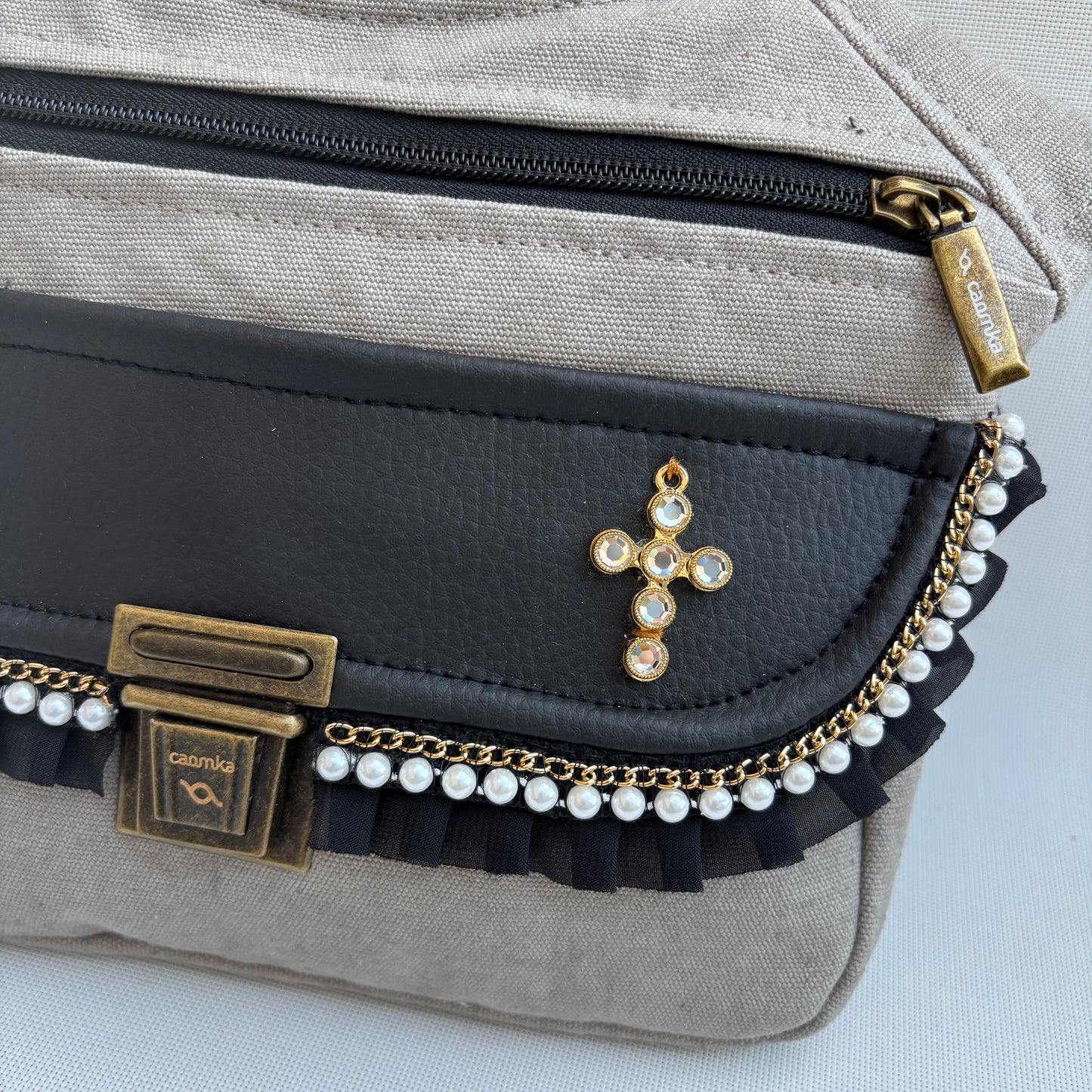 Riñonera Swarovski "Luxury Top" +  Bolsillo trasero · Pieza Única Núm. 17516