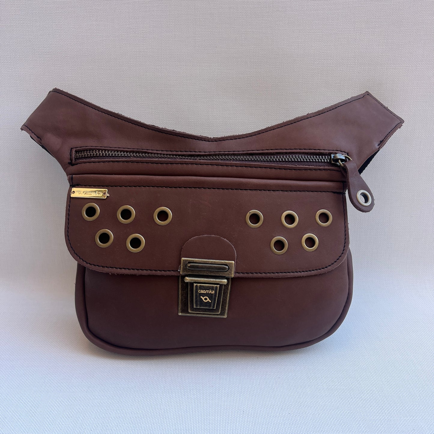 Premium Brown Circles & Old Gold · Piel natural BioCuir® · Pieza Exclusiva Núm. 15003