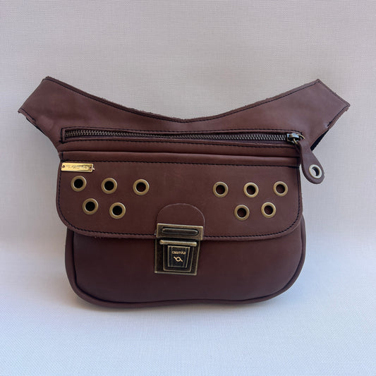 Premium Brown Circles & Old Gold · Piel natural BioCuir® · Pieza Exclusiva Núm. 15003
